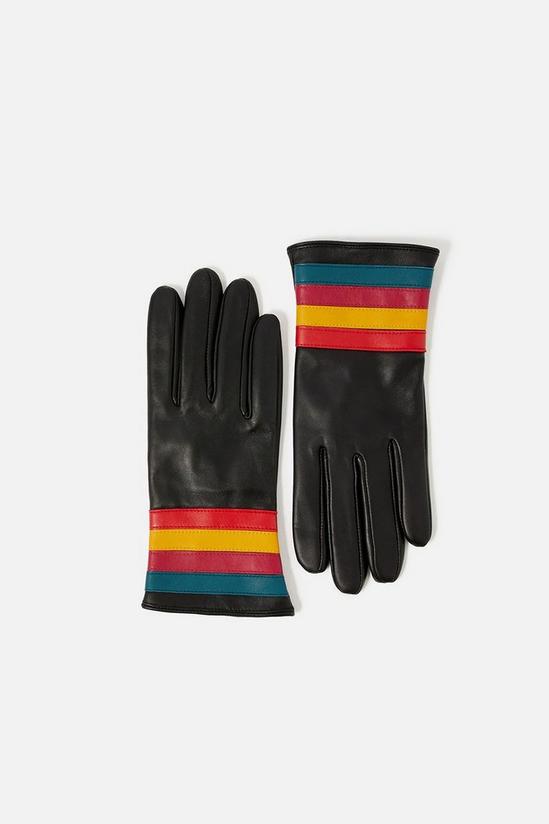 Accessorize Rainbow Cuff Leather Gloves 1