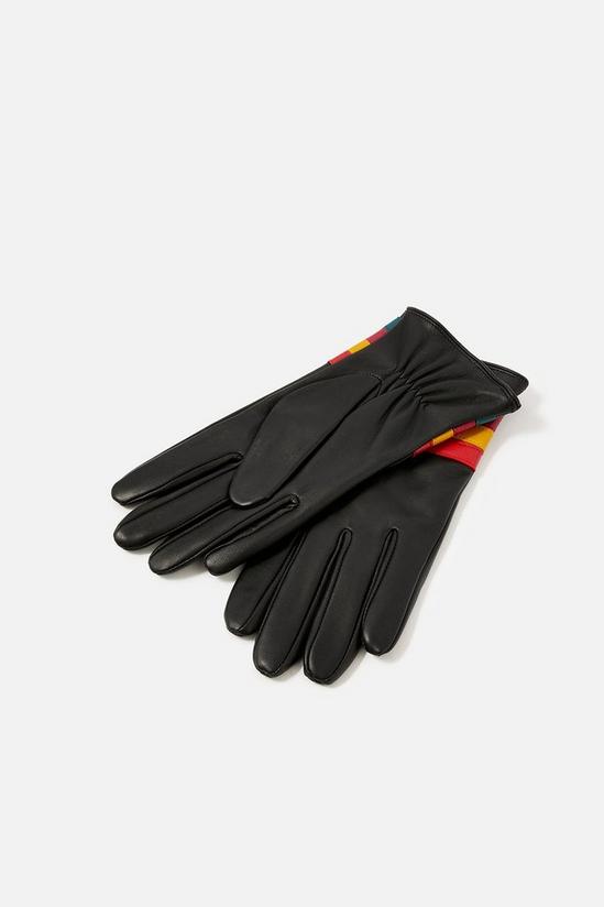 Accessorize Rainbow Cuff Leather Gloves 3