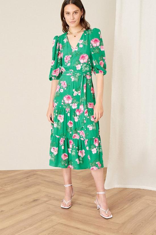 Monsoon 'Alexis' Floral Tiered Midi Dress 1