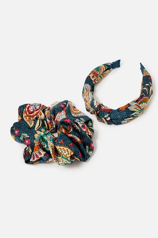 Accessorize Opulent Paisley Scrunchie and Headband 1
