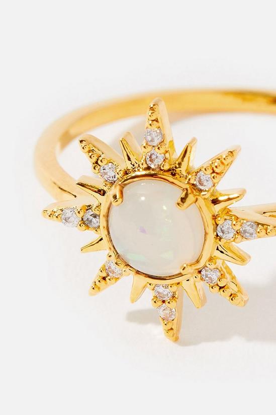 Accessorize Gold-Plated Opal Starburst Ring 2