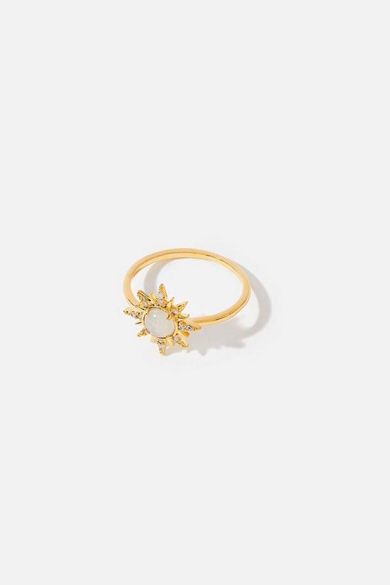 Accessorize Gold-Plated Opal Starburst Ring 3