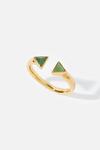 Accessorize Gold-Plated Healing Stone Aventurine Pyramid Ring thumbnail 1