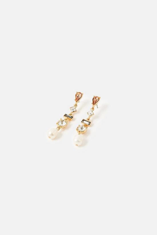 Accessorize Eclectic Stone Pearl Drop Earrings 1