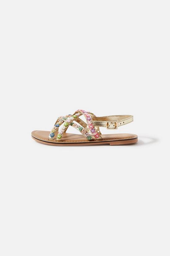 Angels by Accessorize Beaded Flower Crossover Sandals 1