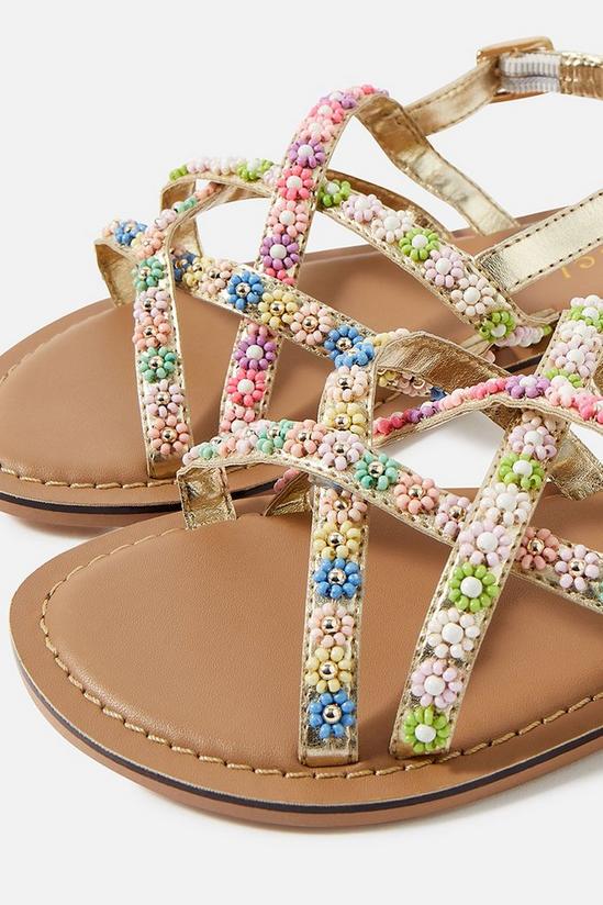 Angels by Accessorize Beaded Flower Crossover Sandals 3