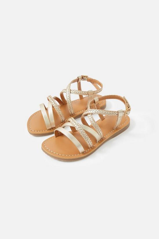 Angels by Accessorize Girls Leather Plaited Strappy Sandals 2