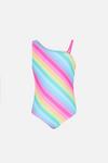 Accessorize Girls Rainbow Stripe Swimsuit thumbnail 1