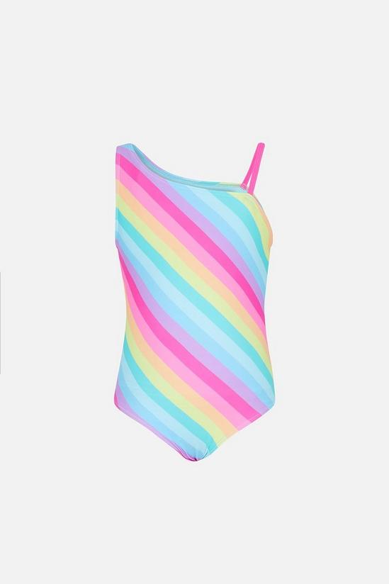 Accessorize Girls Rainbow Stripe Swimsuit 1