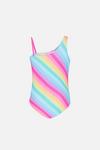 Accessorize Girls Rainbow Stripe Swimsuit thumbnail 3