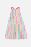 Angels by Accessorize Rainbow Stripe Tiered Dress thumbnail 1