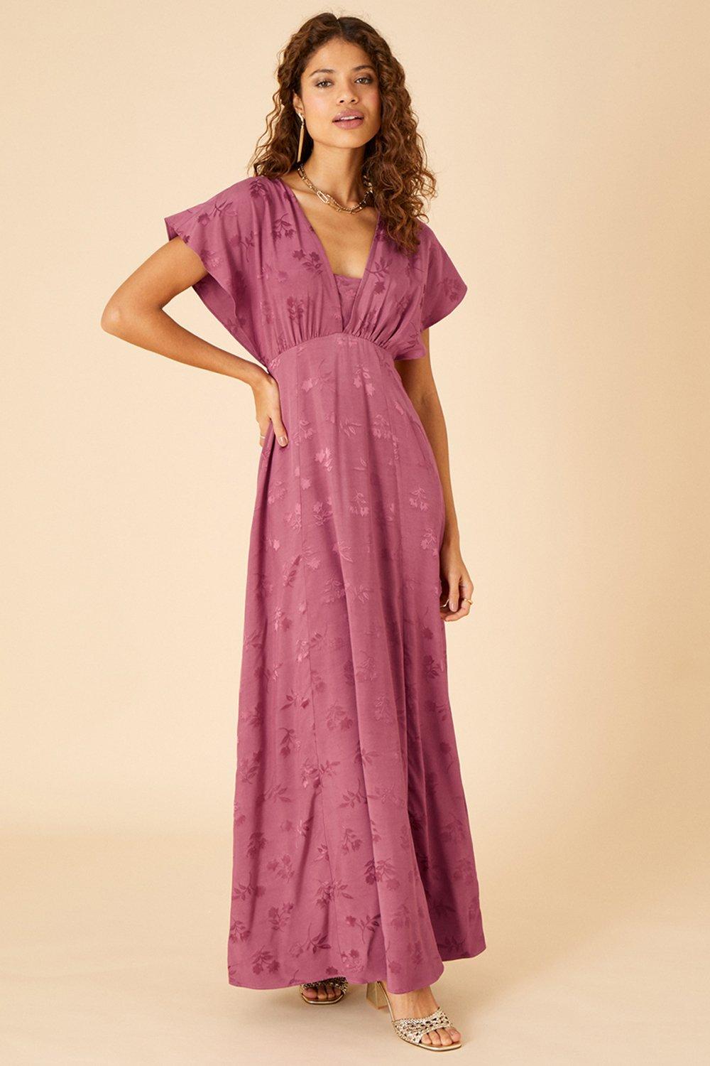 'Donna' Satin Jacquard Maxi Dress
