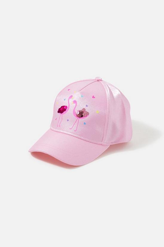 Angels by Accessorize Girls Flamingo Sequin Baseball Hat 1