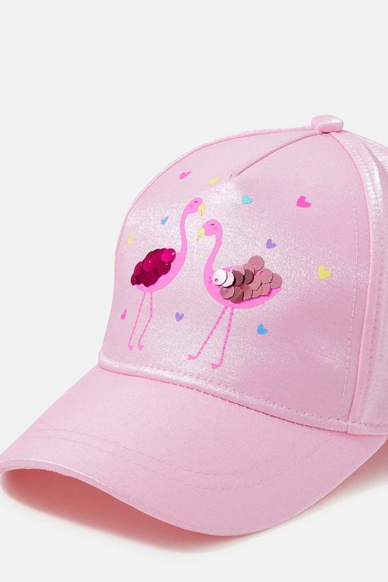 Angels by Accessorize Girls Flamingo Sequin Baseball Hat 2