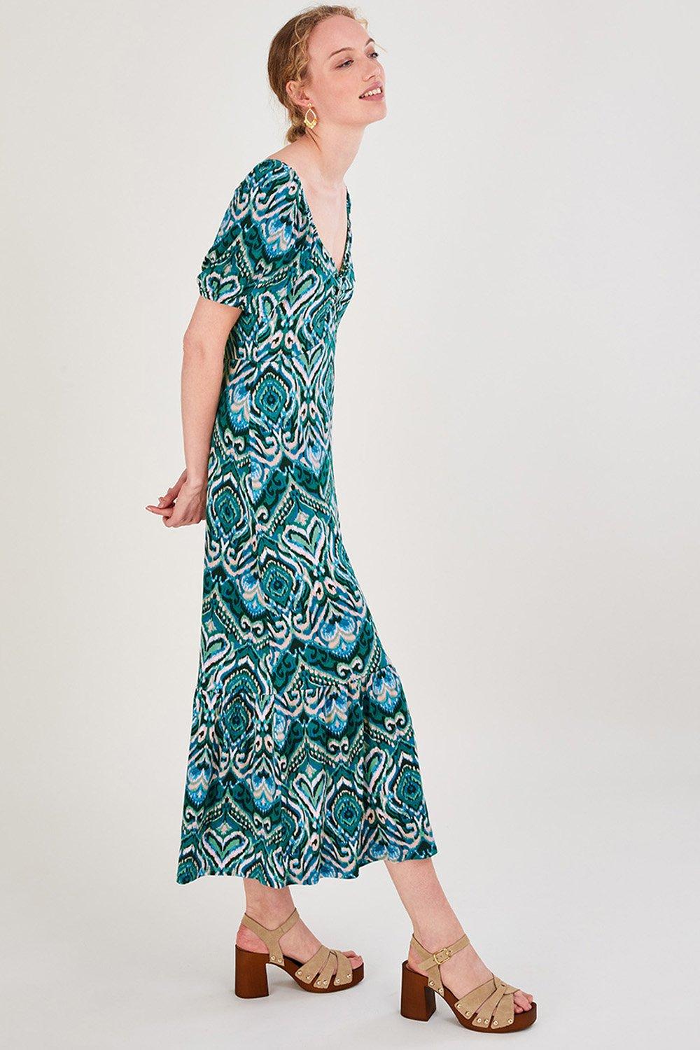 Tie Front Maxi Jersey Dress