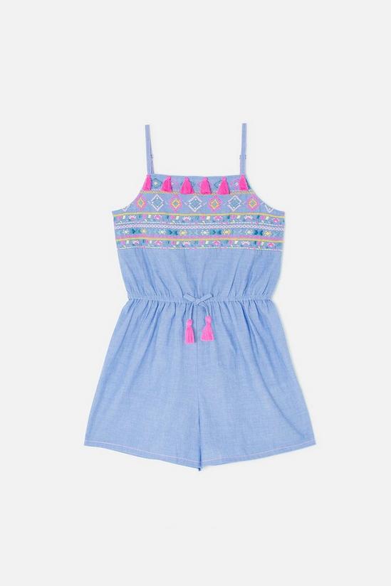 Angels by Accessorize Chambray Embroidered Playsuit 1