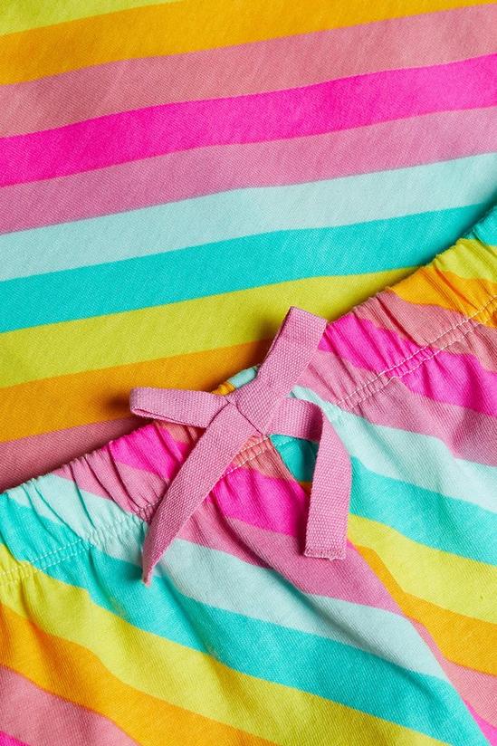 Accessorize Girls Rainbow Stripe Short Pyjama Set 2