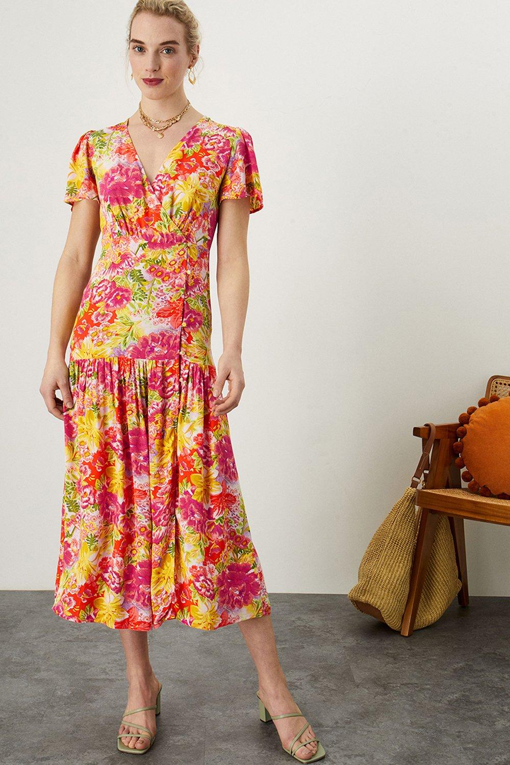 Oskana Floral Wrap Dress in Sustainable Viscose