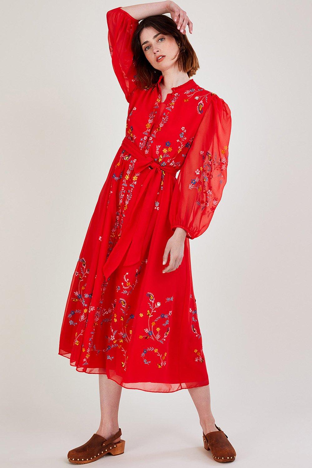 'Emily' Embroidered Shirt Dress