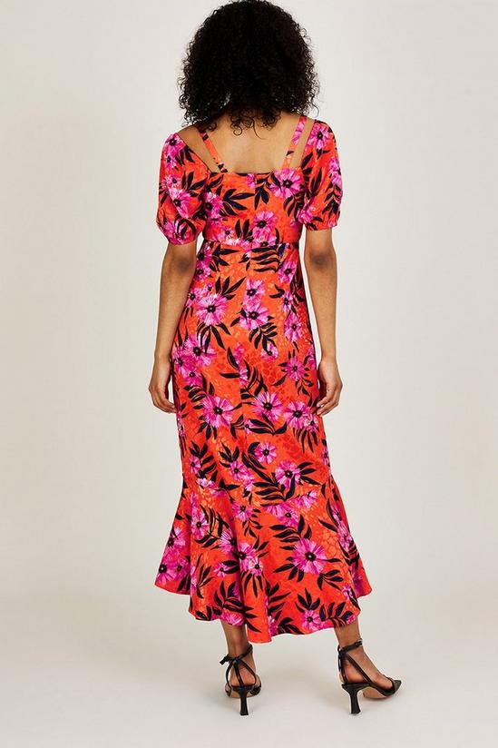 Monsoon 'Kerry' Satin Jacquard Floral Print Dress 3