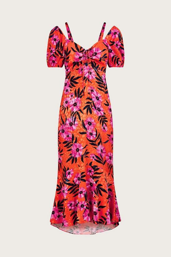 Monsoon 'Kerry' Satin Jacquard Floral Print Dress 4