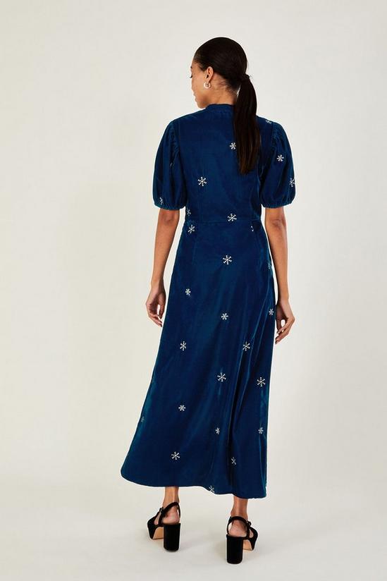 Monsoon 'Patrice' Velvet Embroidered Tea Dress 3