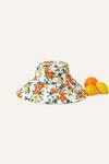 Accessorize Orange and Lemon Print Bucket Hat in Linen Blend thumbnail 1
