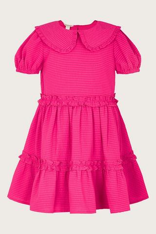 Product Collar Ruffle Detail Dress Pink