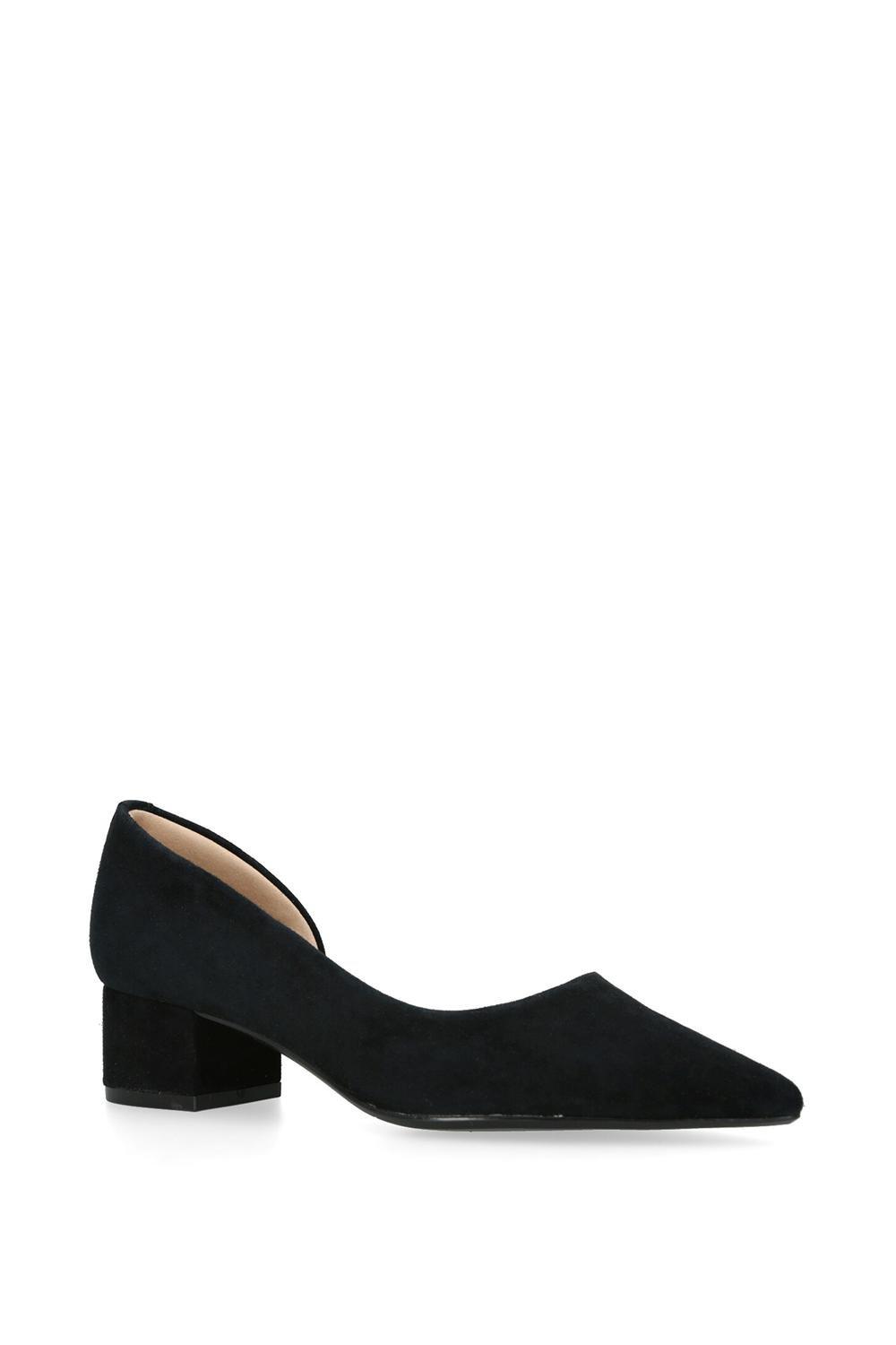 Black Suede Block Heel Court Shoes Women's | Size 3 | Asante Moshulu