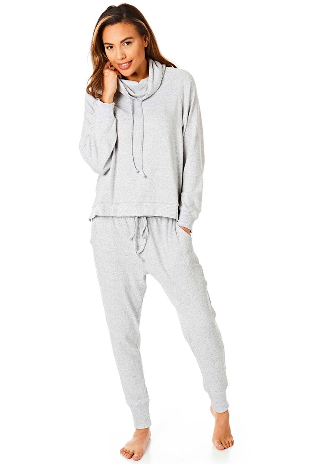 Knit Hooded Top & Joggers Twosie Set