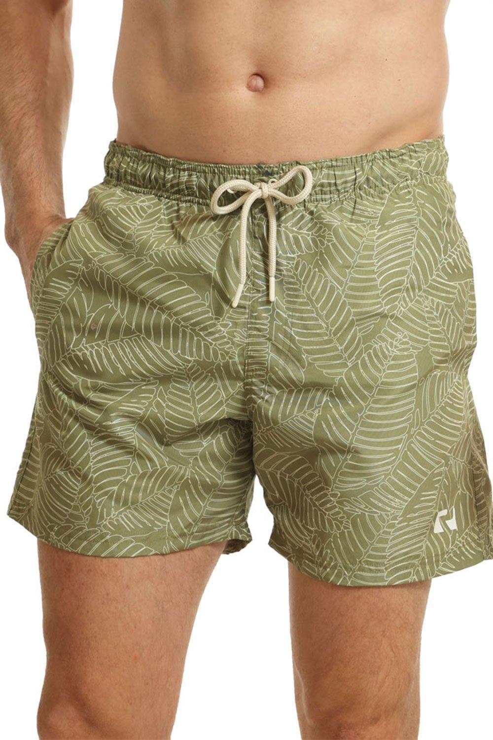 Leaf Print Swim Shorts