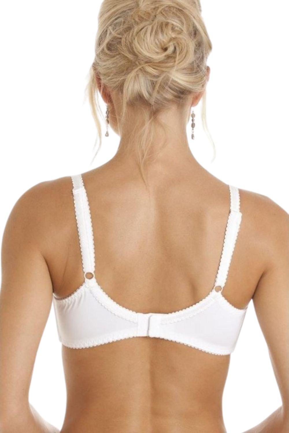 Camille Womens Soft Cotton Elastane Trim 2 Pack Bra White - Camille from  Camille Lingerie UK