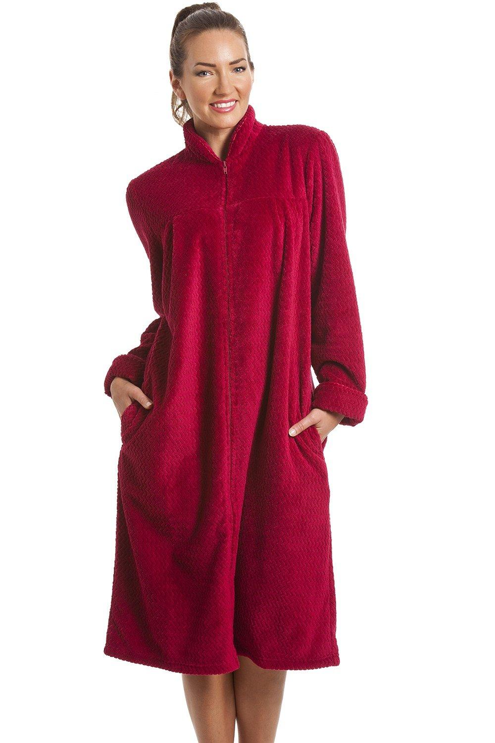 Soft Fleece Zip Front Housecoat