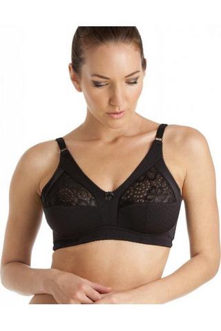 Chums, Ladies, Front Fastening Bra, Soft Cup with Lace Trim, Extra Wide  Strap Bra for Women