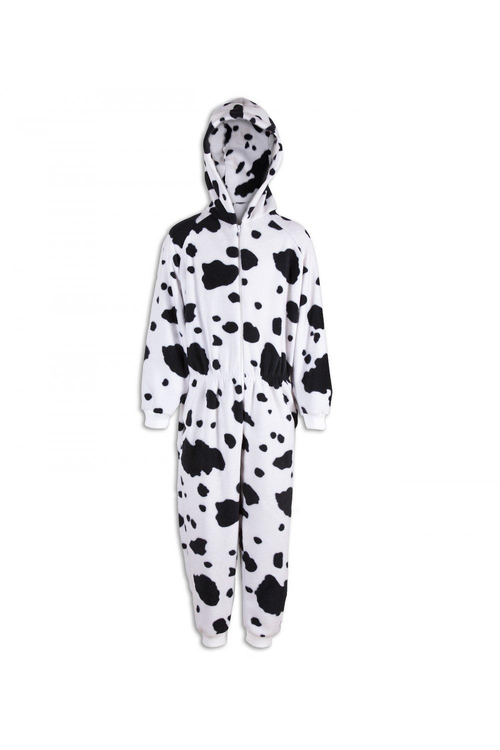 Supersoft Dalmatian Print Hooded All In One Onesie