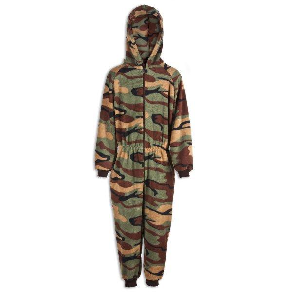 Supersoft Camouflage Print Hooded All In One Onesie