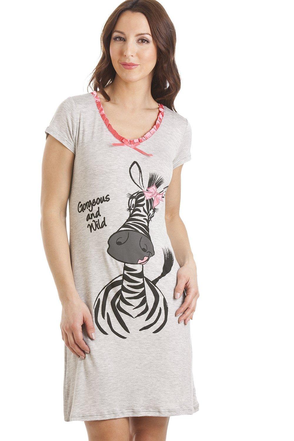 Short Sleeve Zebra Motif Nightdress