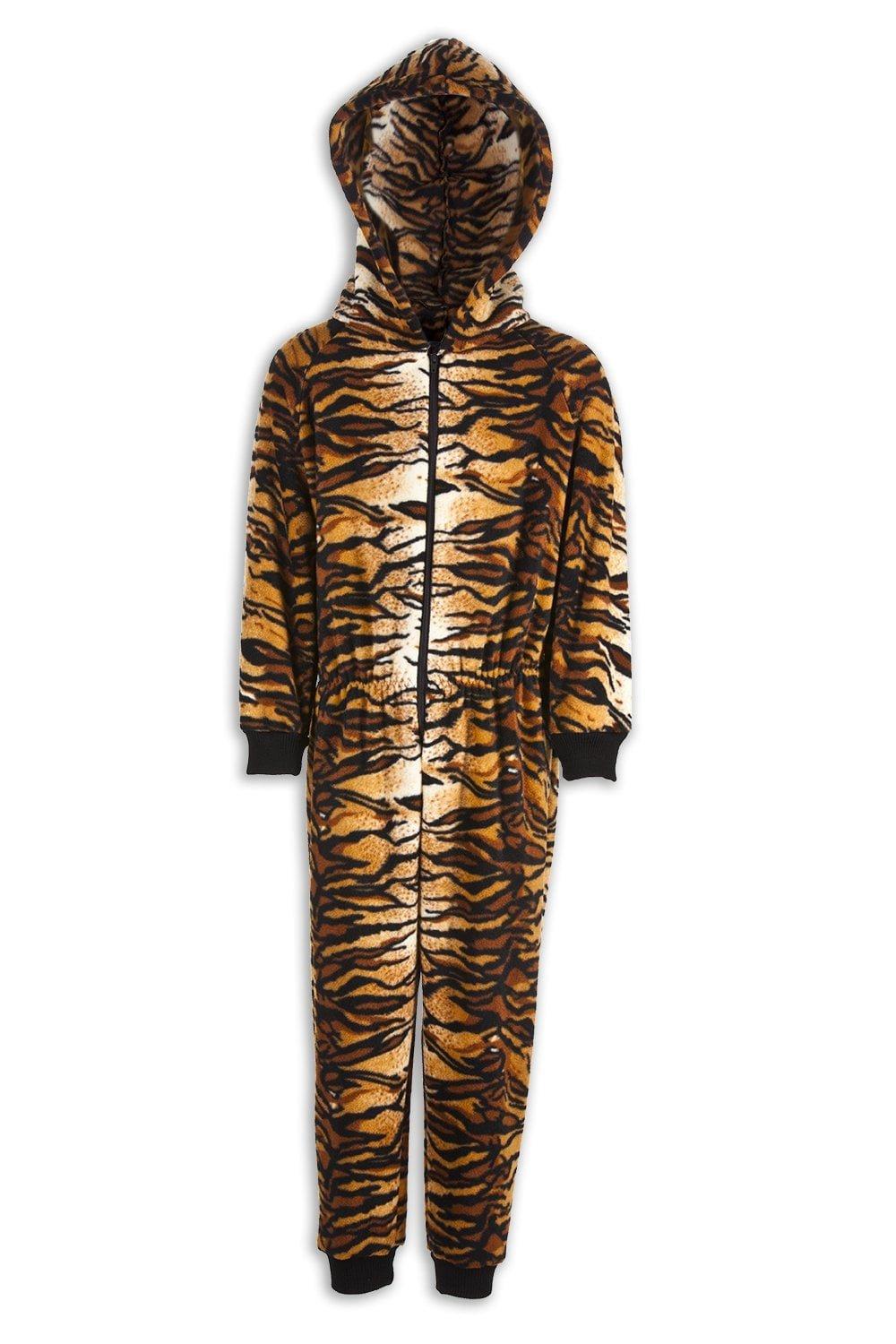 Supersoft Tiger Print Hooded All In One Onesie