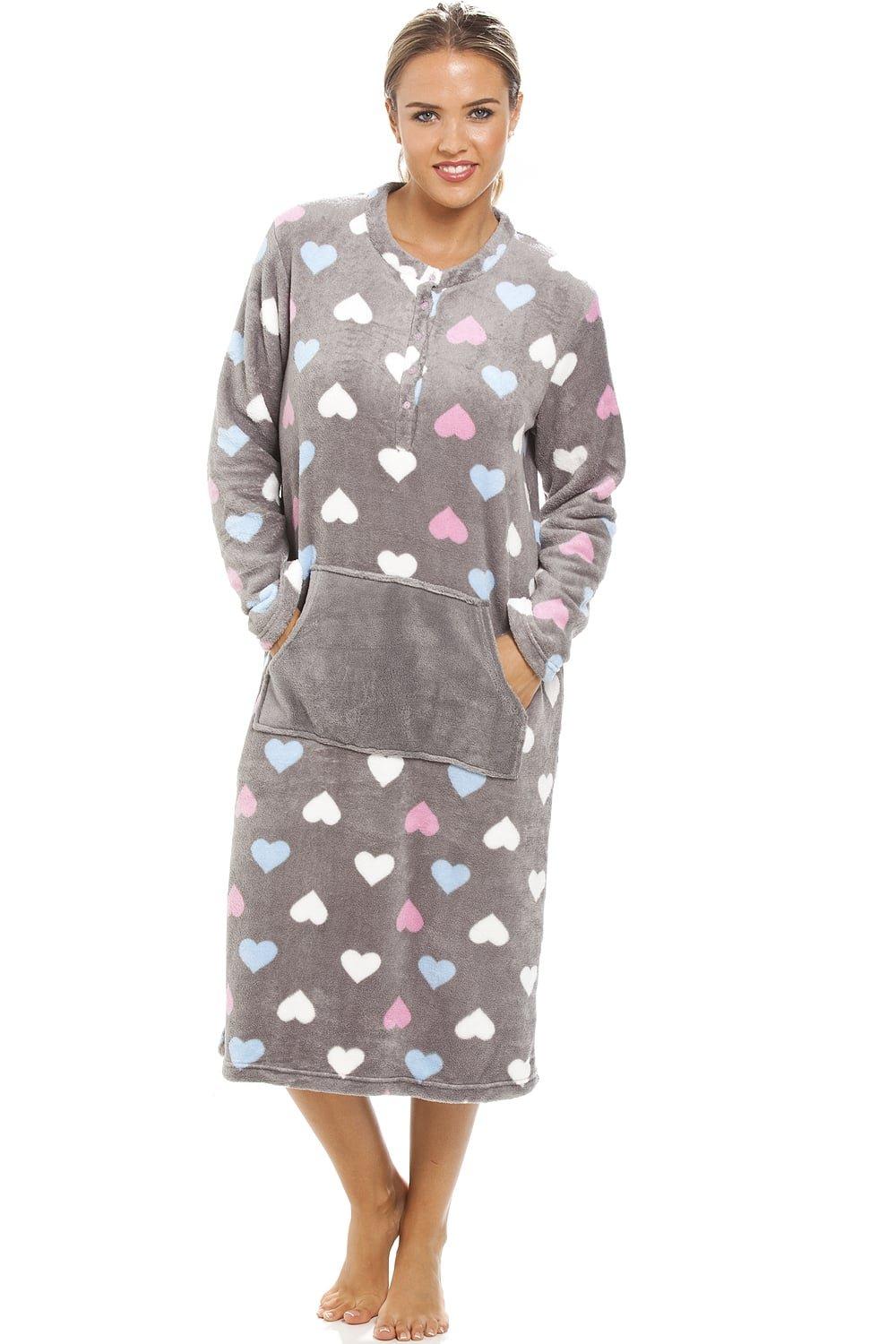 Multicoloured Heart Print Supersoft Grey Lounger
