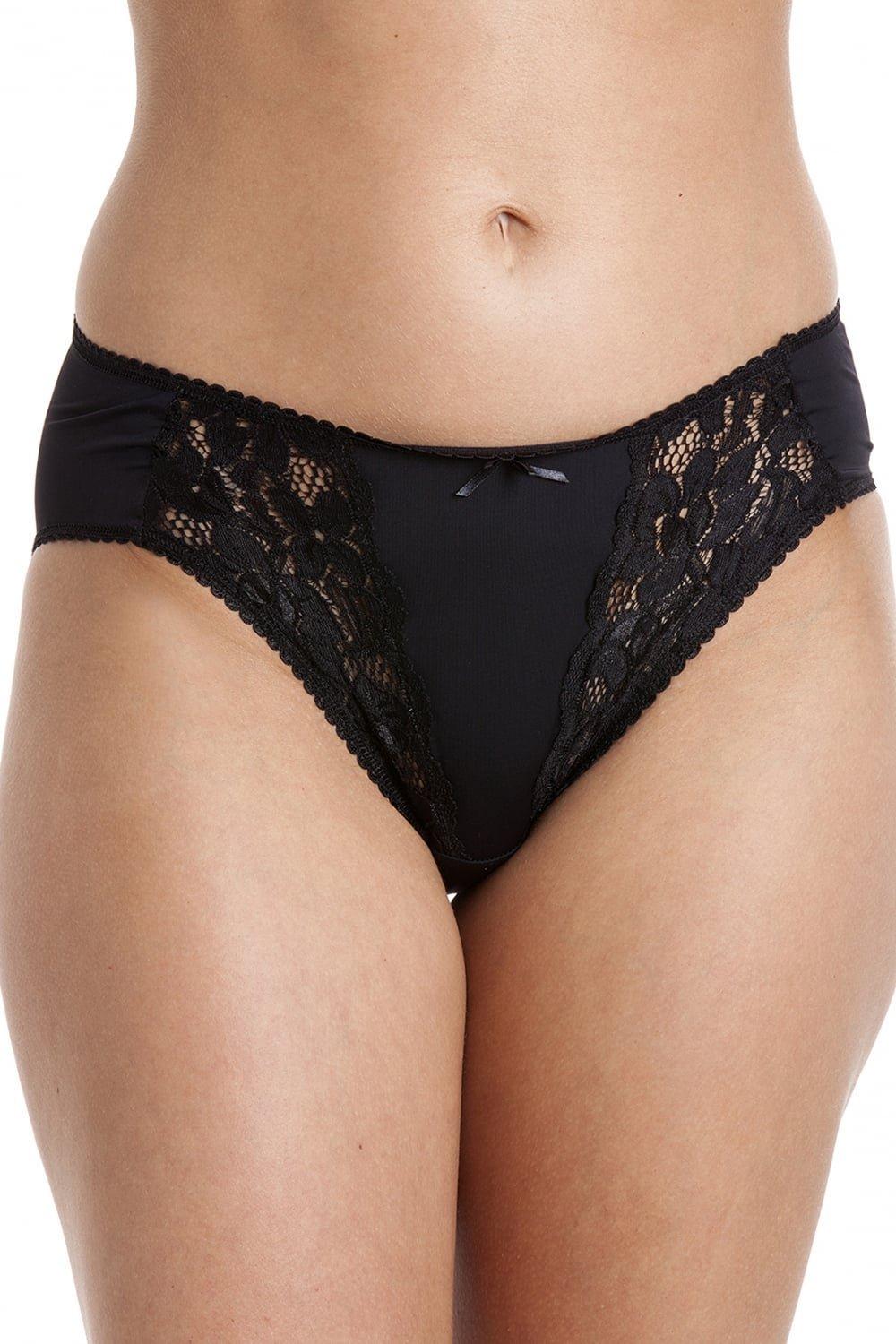Two Pack High Leg Floral Lace Briefs