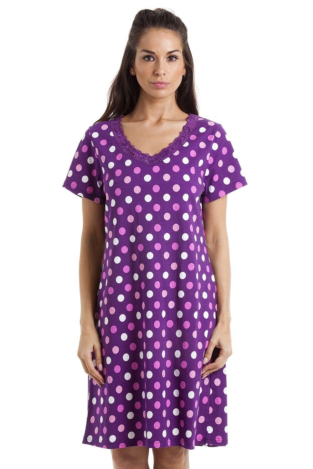 Polka Dot Print Cotton Summer Nightshirt