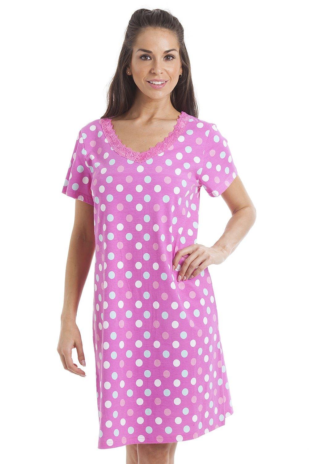Polka Dot Print Cotton Summer Nightshirt