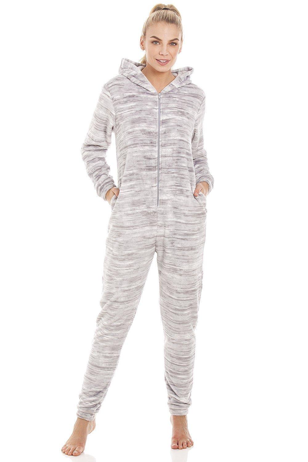 Speckled Supersoft Fleece Hooded All In One Onesie
