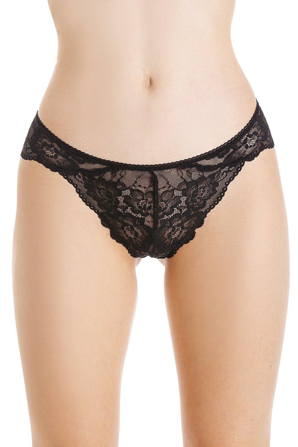 Three Pack Floral Lace Brazilian Briefs
