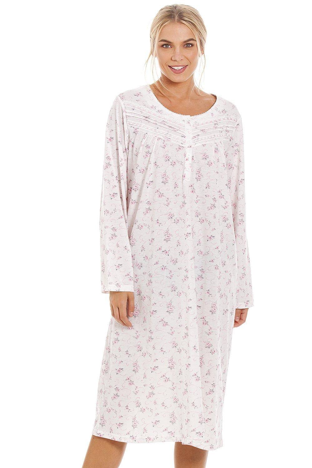 Classic Rose Print Long Sleeve Nightdress
