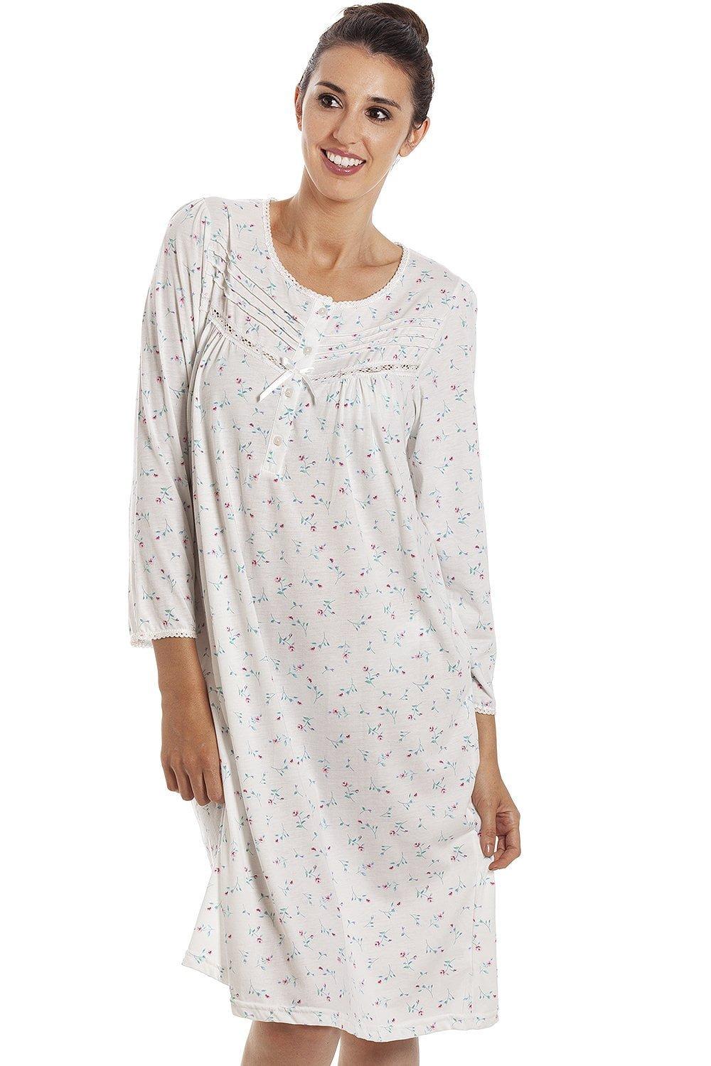 Classic Jersey Long Sleeve Floral Print Nightdress
