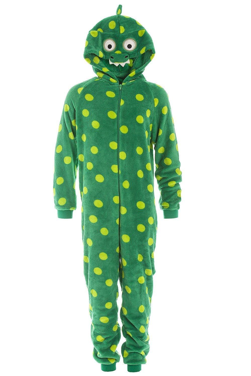 Supersoft Dragon Polka Dot Hooded All In One Onesie