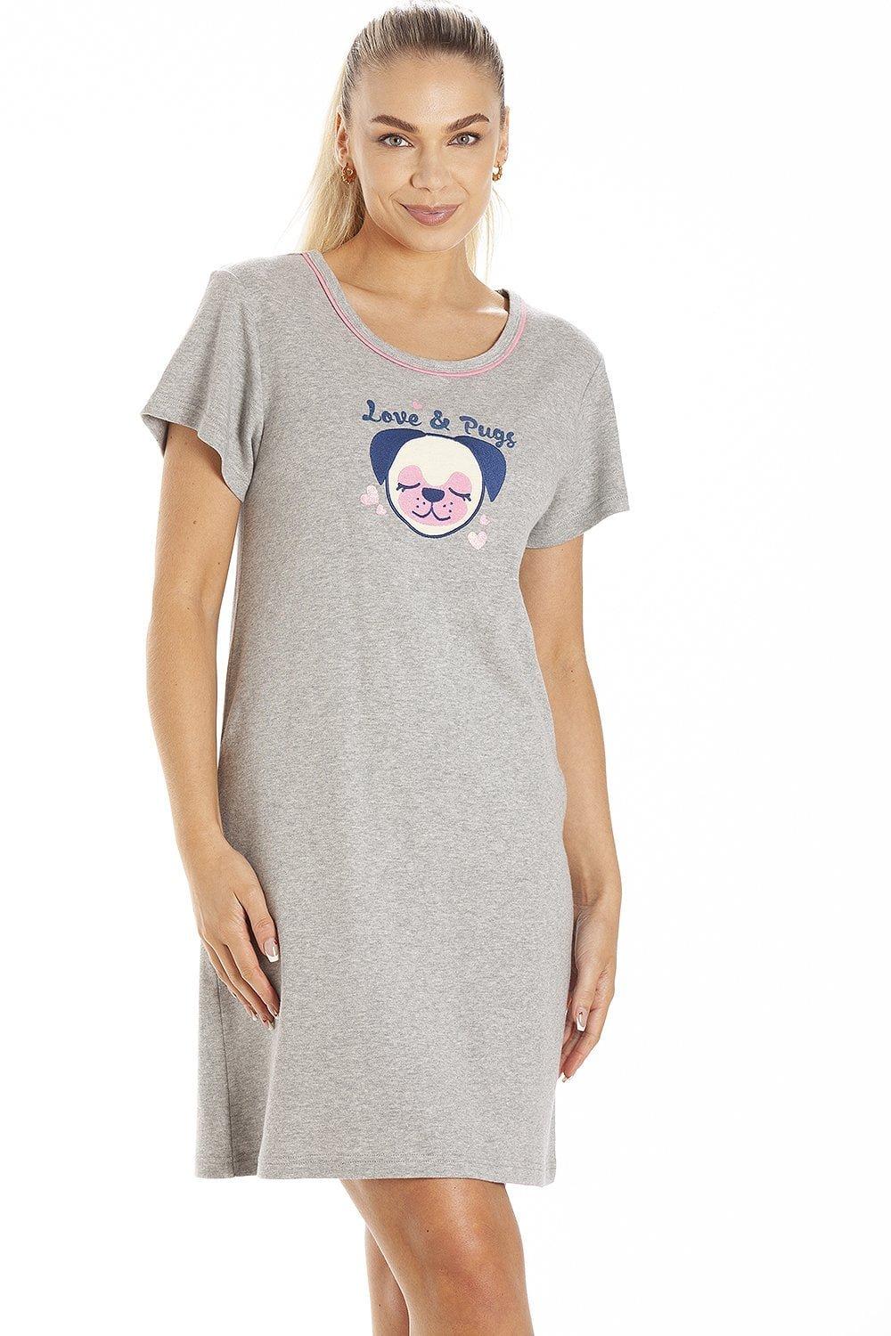 Short Sleeve Pug Summer Nightdress