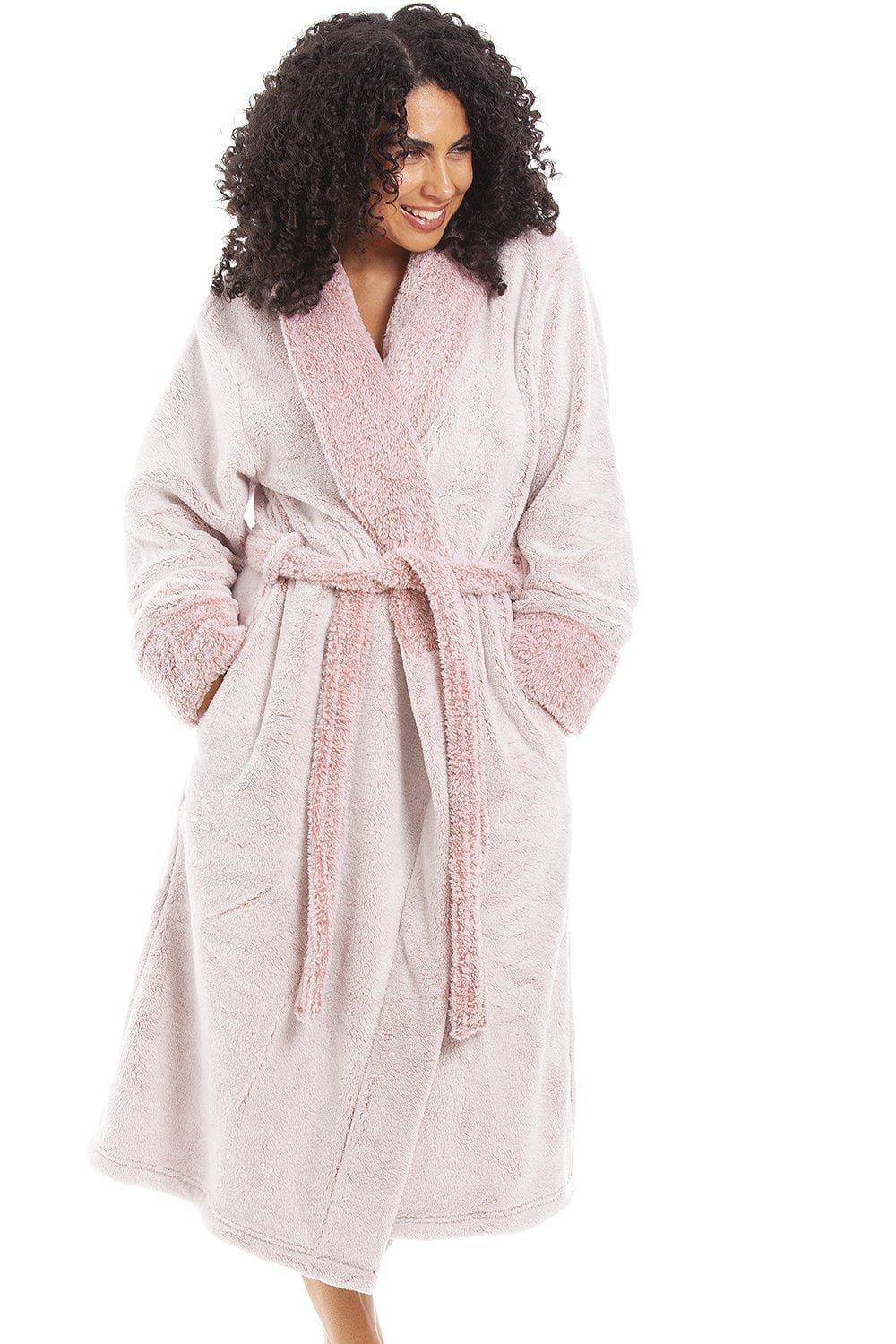 Ladies Plum Personalised Soft Fleece Velour Dressing Gown - Back  Personalised - The Luxury Gown Company