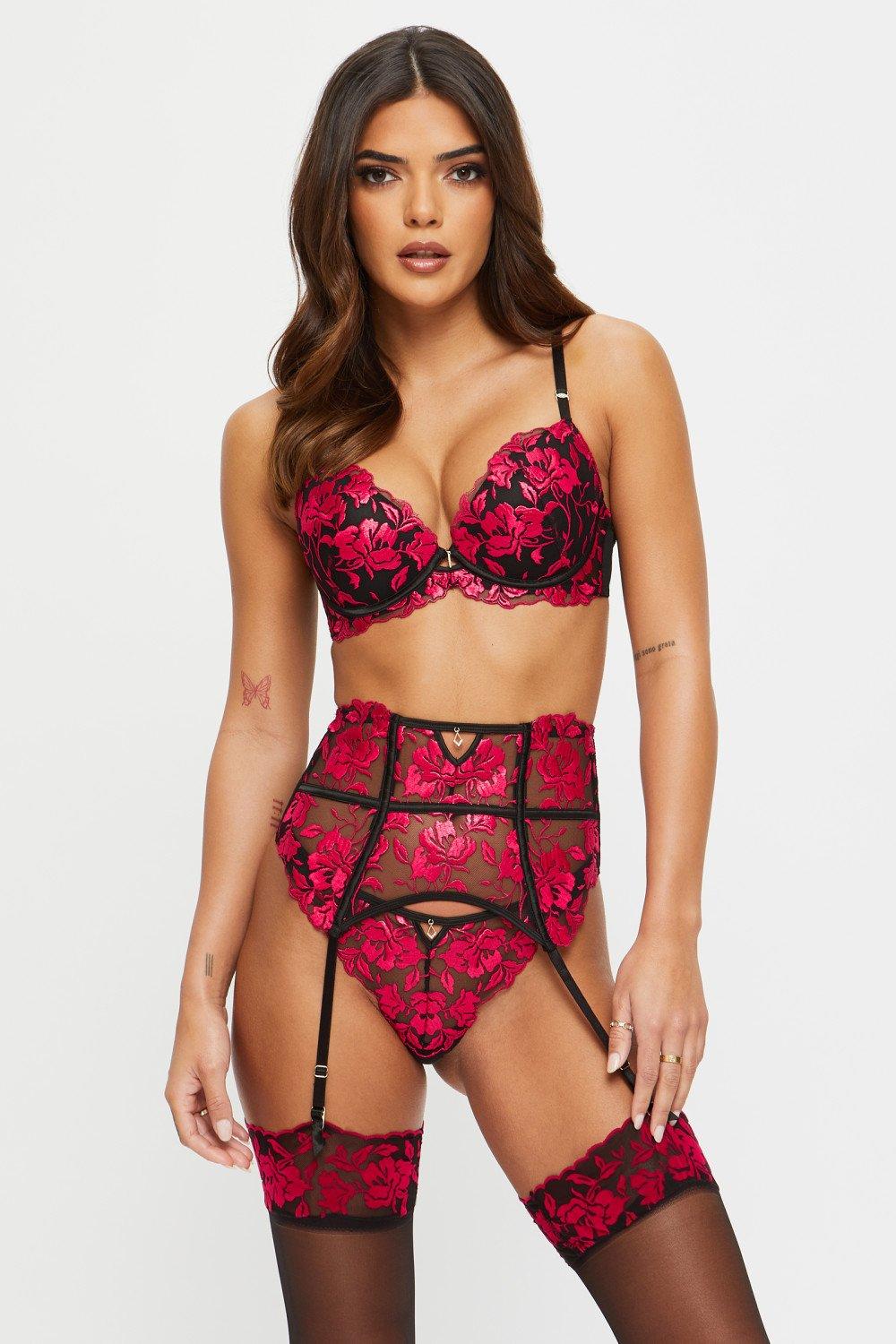 Ann Summers ** Hero ** Non Padded Red & Black Plunge Bra 32 - 44 A - H Cup